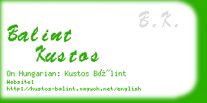 balint kustos business card